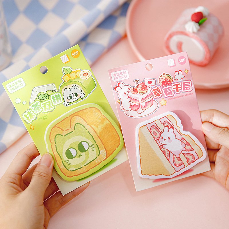 Sweet Dessert Sticky Note Decoration N Times Sticker Memo Pad Refrigerator Message Sticker Student Gift Stationery Wholesale