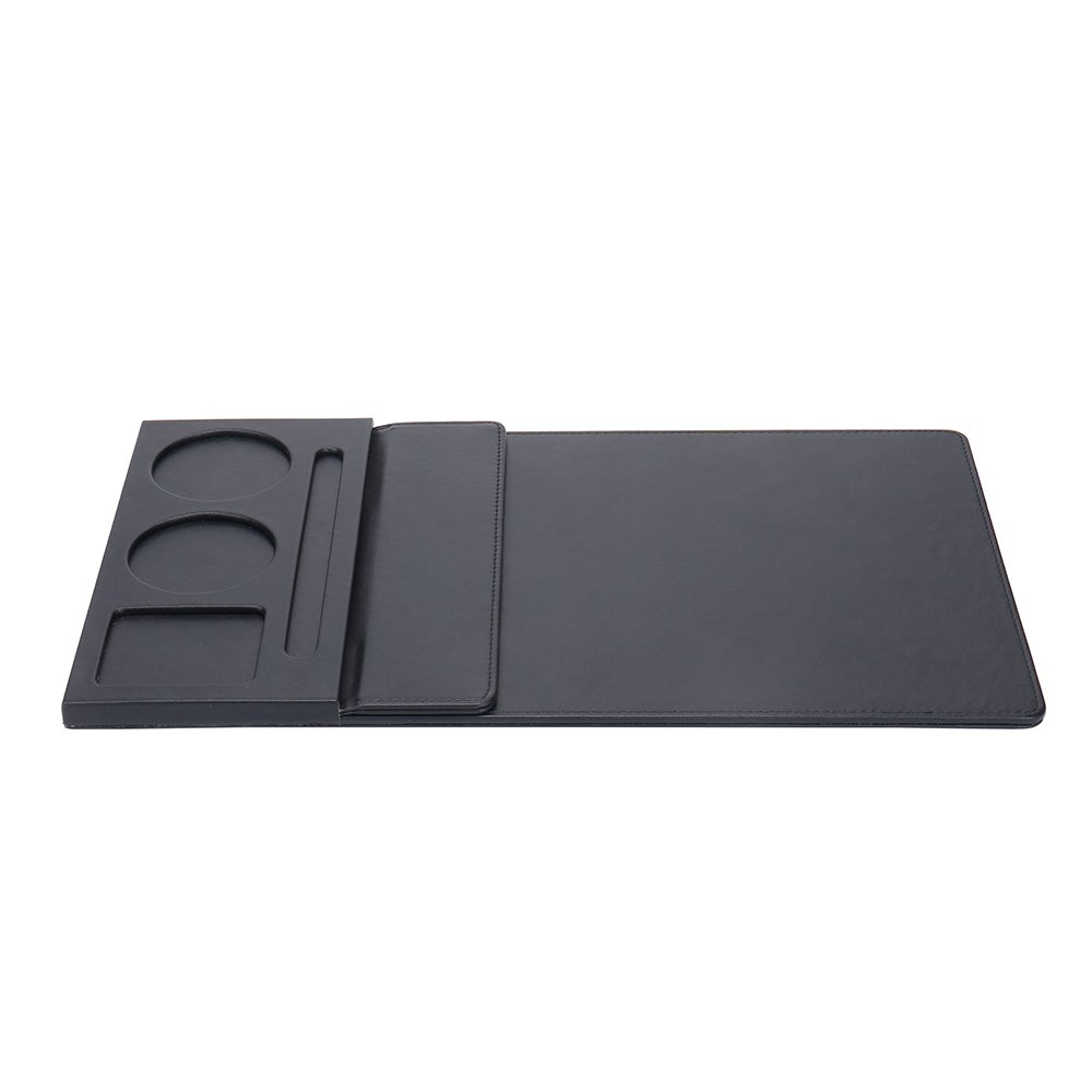 Wholesale A4 Pu Leather Storage Office Clipboard Paper Filing Folder Writing Desk Pad with Cup Coasters