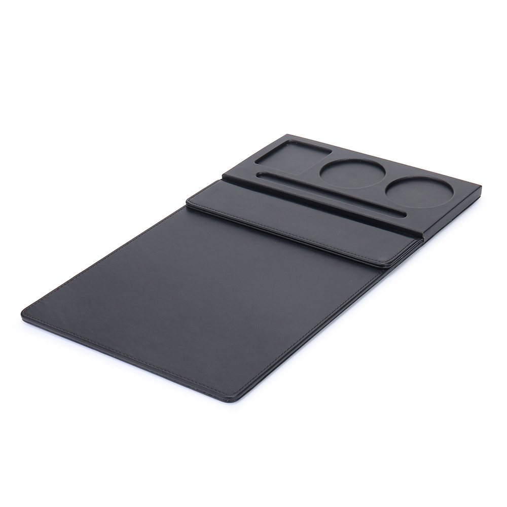 Wholesale A4 Pu Leather Storage Office Clipboard Paper Filing Folder Writing Desk Pad with Cup Coasters