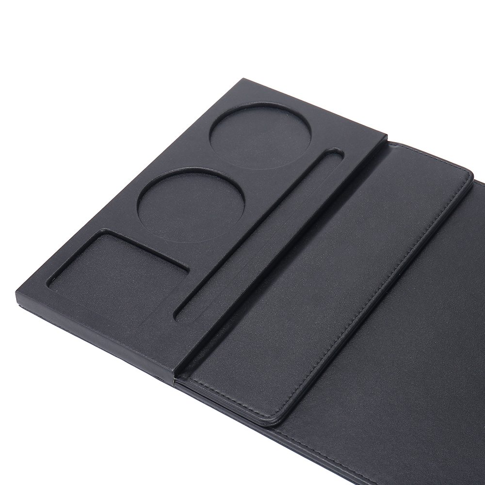 Wholesale A4 Pu Leather Storage Office Clipboard Paper Filing Folder Writing Desk Pad with Cup Coasters