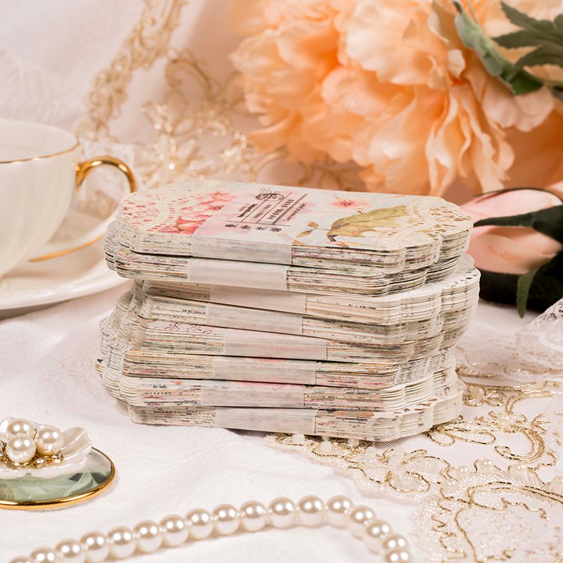 45pcs/pack Lace Special-Shaped Material Paper Manmiao Silk retro flower girl Series Hand Account Decorative Paper 8 Models