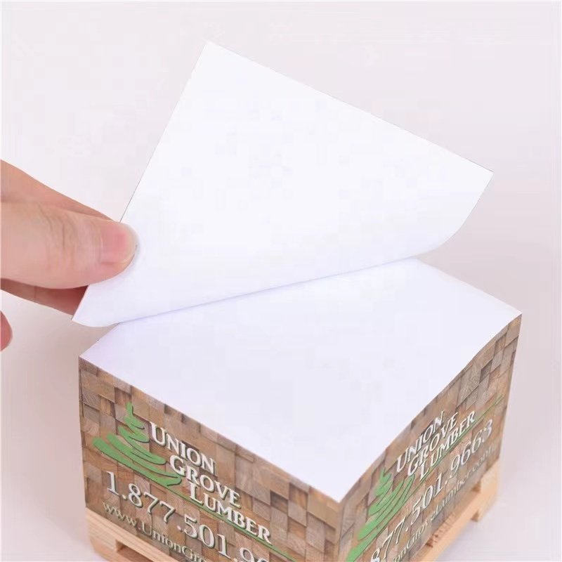 custom logo printing wood pallet block memo pads
