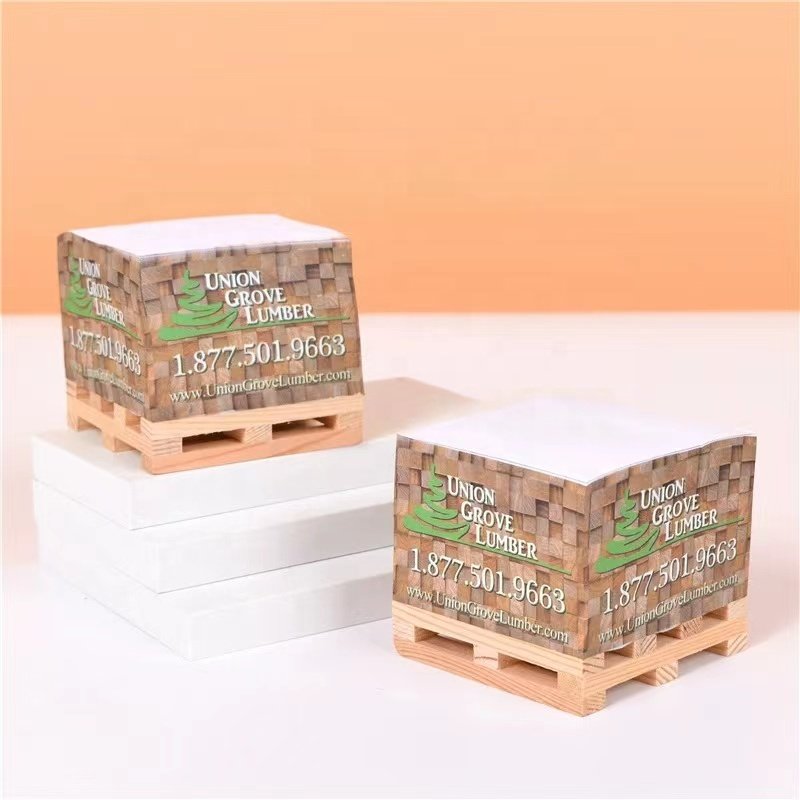 custom logo printing wood pallet block memo pads