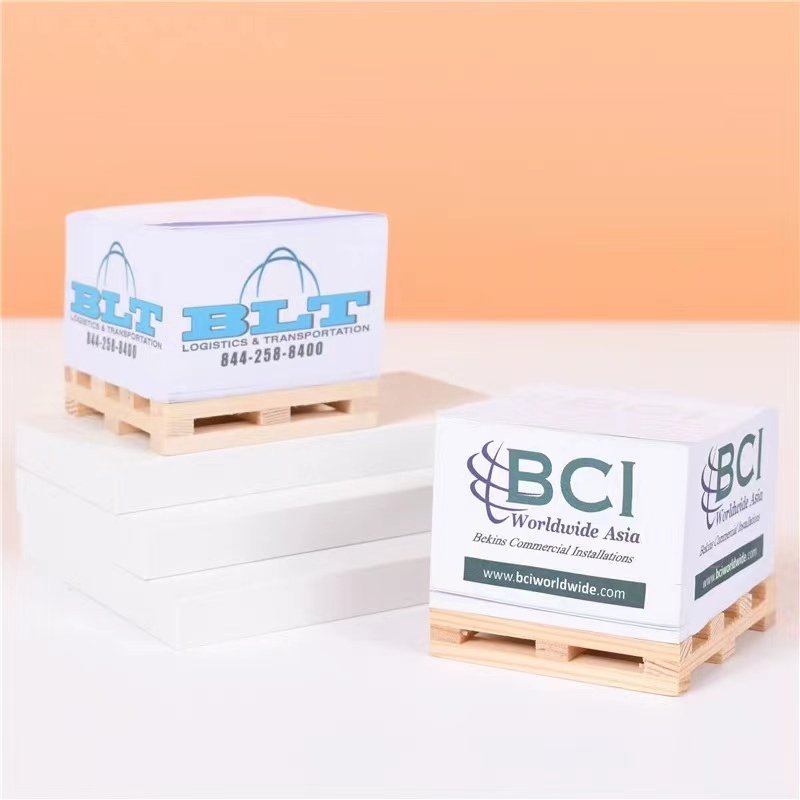 custom logo printing wood pallet block memo pads