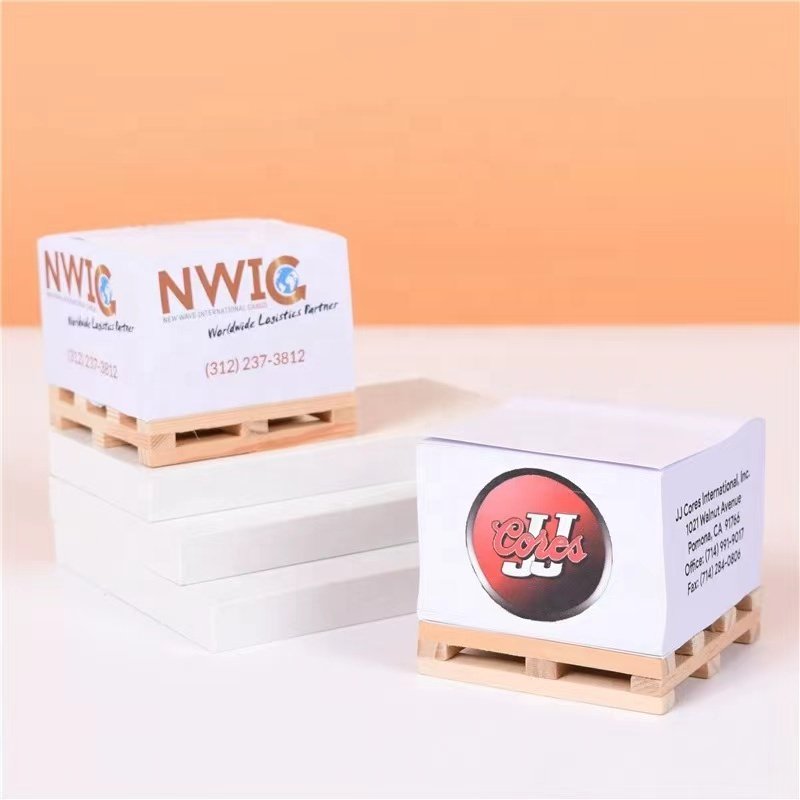 custom logo printing wood pallet block memo pads
