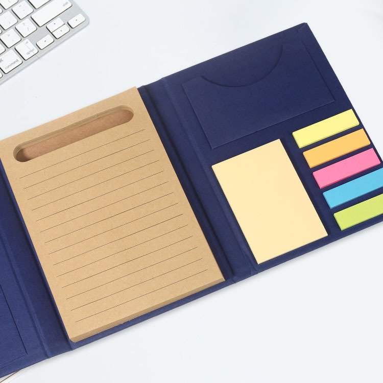 Promotional gift custom logo cheap ECO friendly paper notepads with Pen Ruler Envelope Pocket