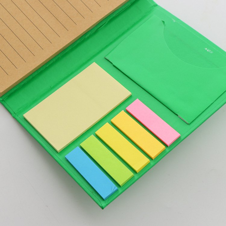 Promotional gift custom logo cheap ECO friendly paper notepads with Pen Ruler Envelope Pocket