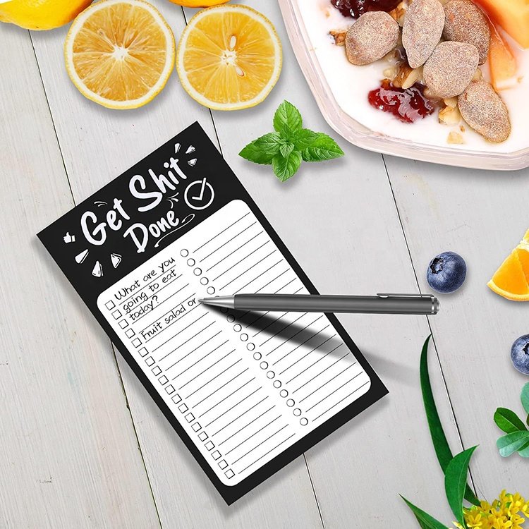 Wholesale Custom Size Black Appearance Notebook To Do List Notepad Promotional Gift Shopping List Memo Pad
