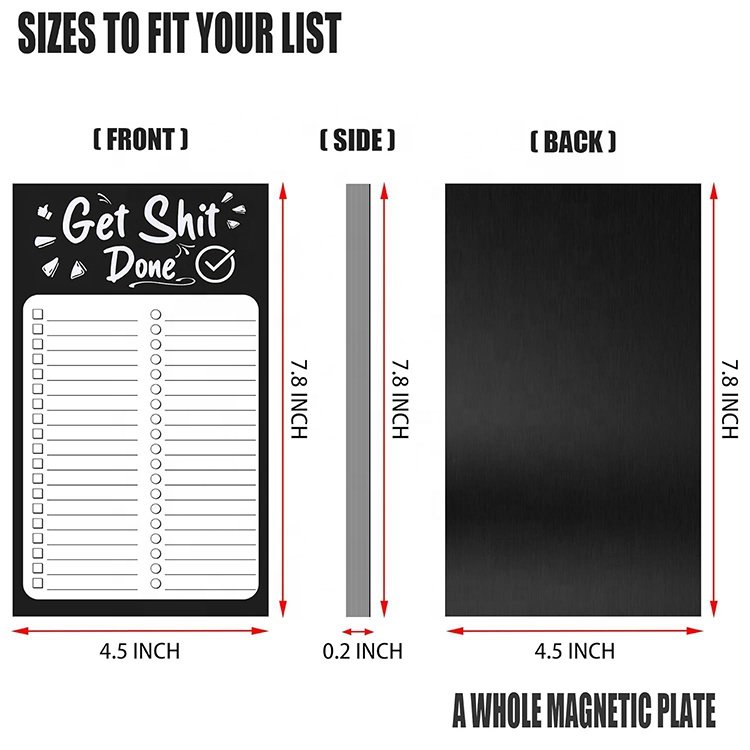 Wholesale Custom Size Black Appearance Notebook To Do List Notepad Promotional Gift Shopping List Memo Pad
