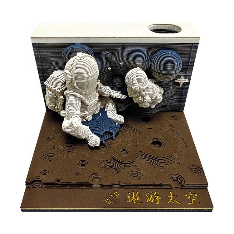 Supplier Custom Design Originality 3D Sticky Note Design Memo Pad Custom Print Laser Cut 3D Memo Pad