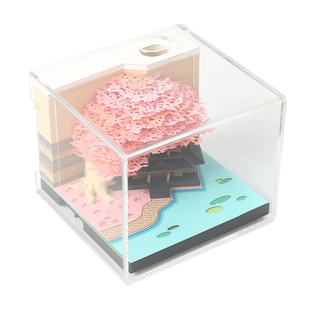 Drop Shipping Hot Products 2025 3D Notepad Art Papercraft Laser Cut Paper Calendars Treehouse Shape Magic Memo Pad For Gift