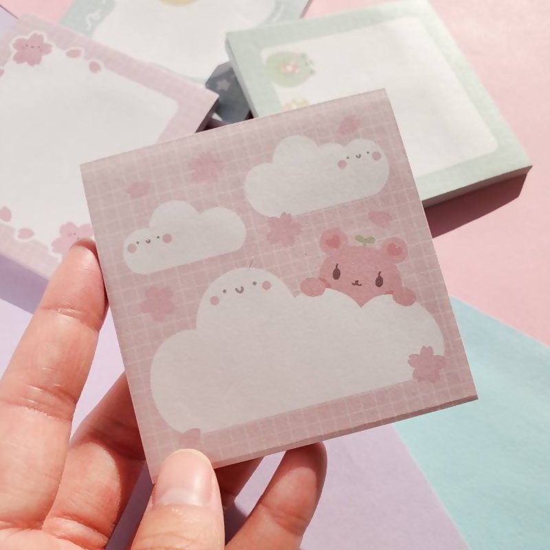 Custom Personalized Reusable Square Stationery Sticky Note Memo Pad