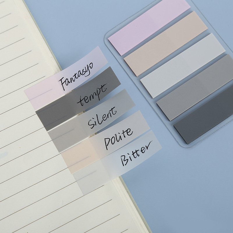 Translucent Morandi color pet notes ins style simple and cute self-adhesive note paper to do list sticky notes