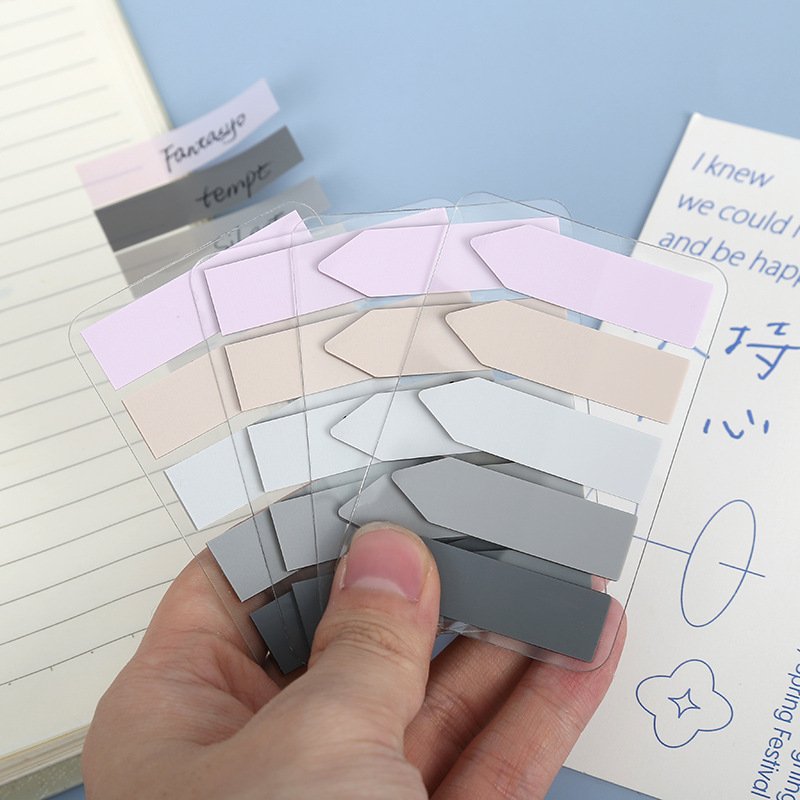 Translucent Morandi color pet notes ins style simple and cute self-adhesive note paper to do list sticky notes