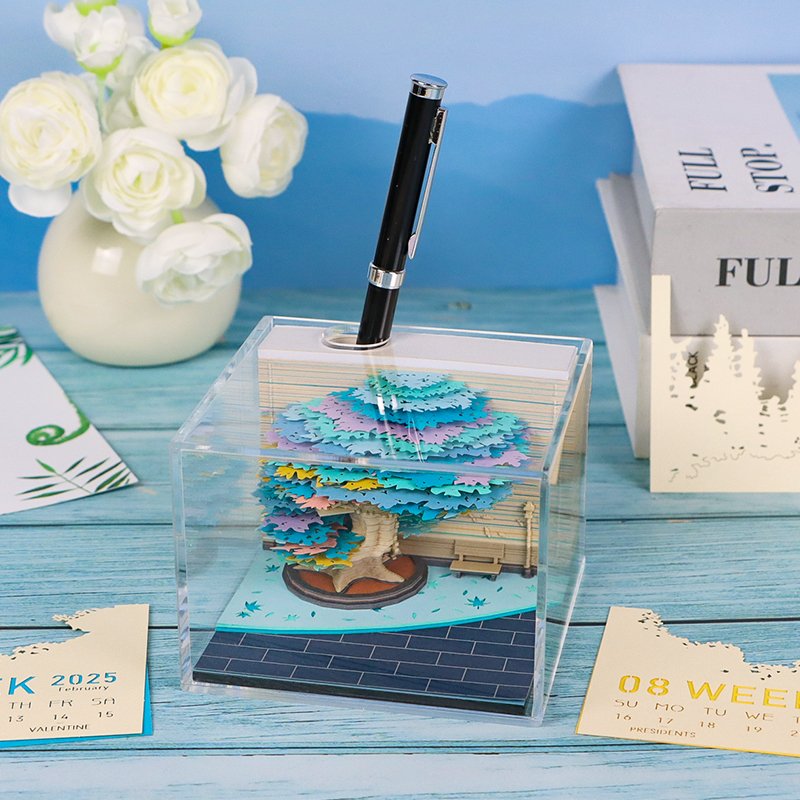 Hot Selling 2025 Desk Calendar Custom Size Monthly Weekly Desk Calendar Novelty Gift Diy Paper Art 3D Calendar With Gift Box