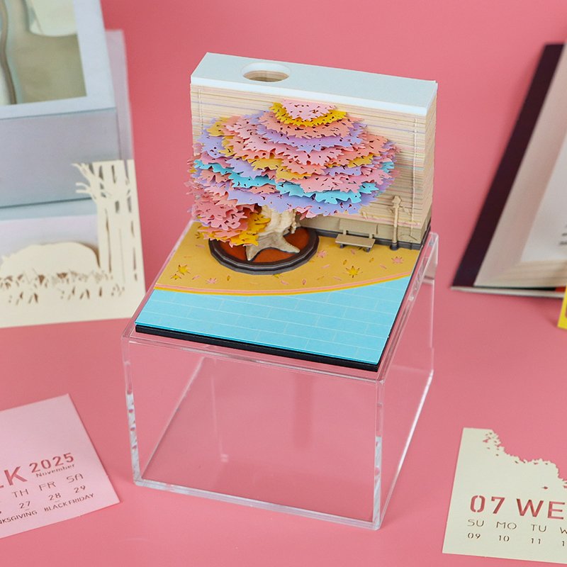 Hot Selling 2025 Desk Calendar Custom Size Monthly Weekly Desk Calendar Novelty Gift Diy Paper Art 3D Calendar With Gift Box