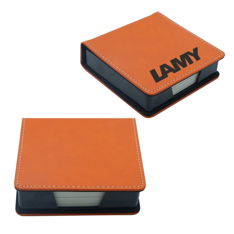 New Products Laserable Leatherette Blanks Memo Pad Holder Square Sticky Notes Custom Leather Notepad Holders