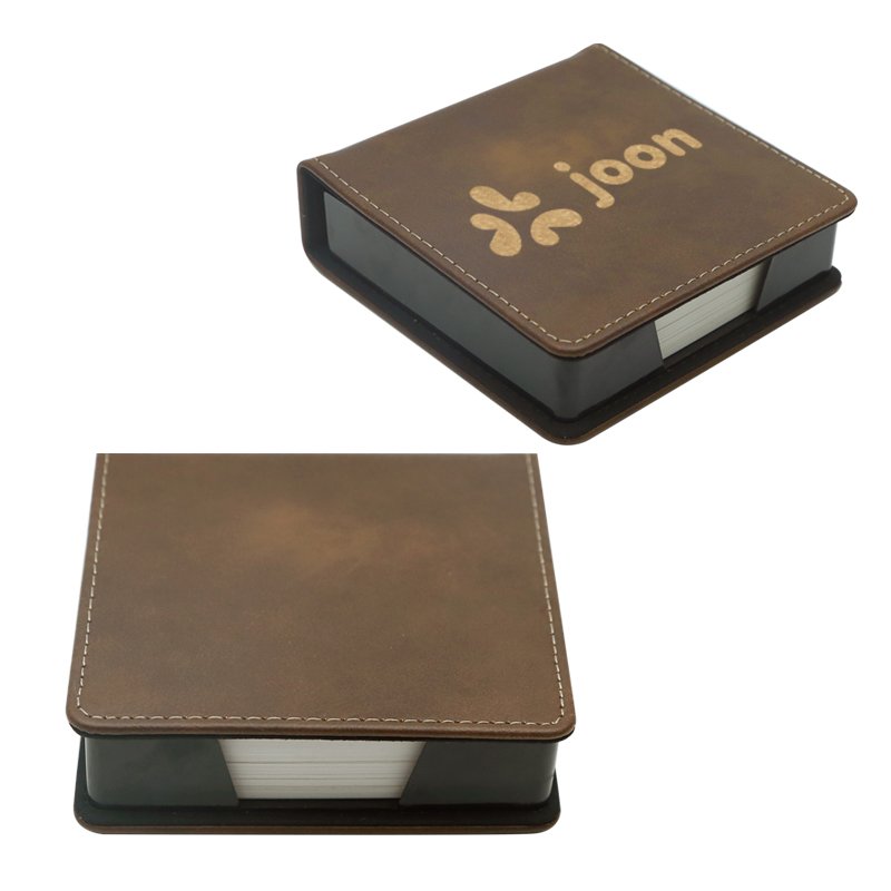 New Products Laserable Leatherette Blanks Memo Pad Holder Square Sticky Notes Custom Leather Notepad Holders