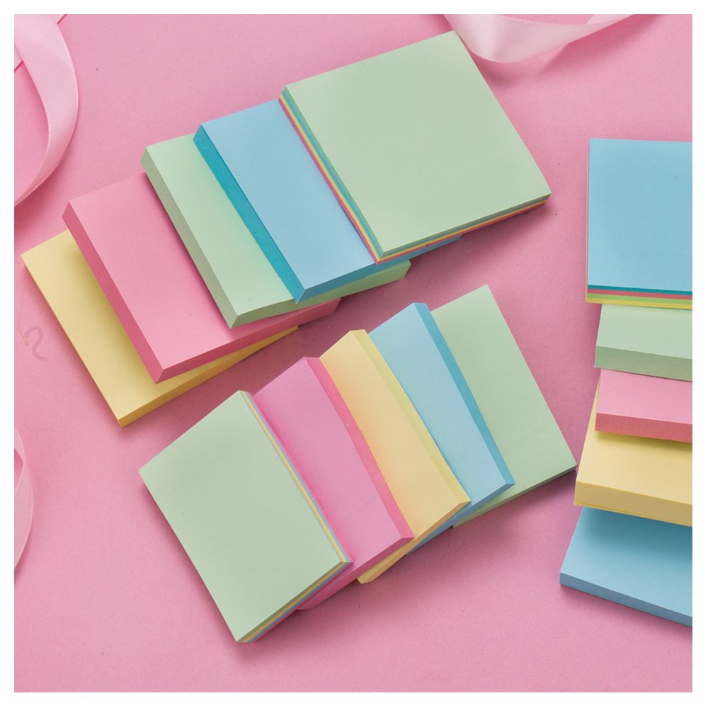 Wholesale Cheap Self Adhesive Memo Pads Square Custom Logo Printed 10 Colors Sticky Notes