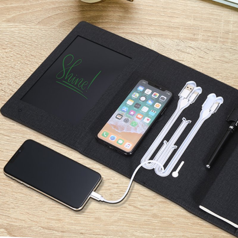 Manufacturer Handwriting Boards Digital Powerbank Notepad with USB Flash Drive Phone Charging Notebook