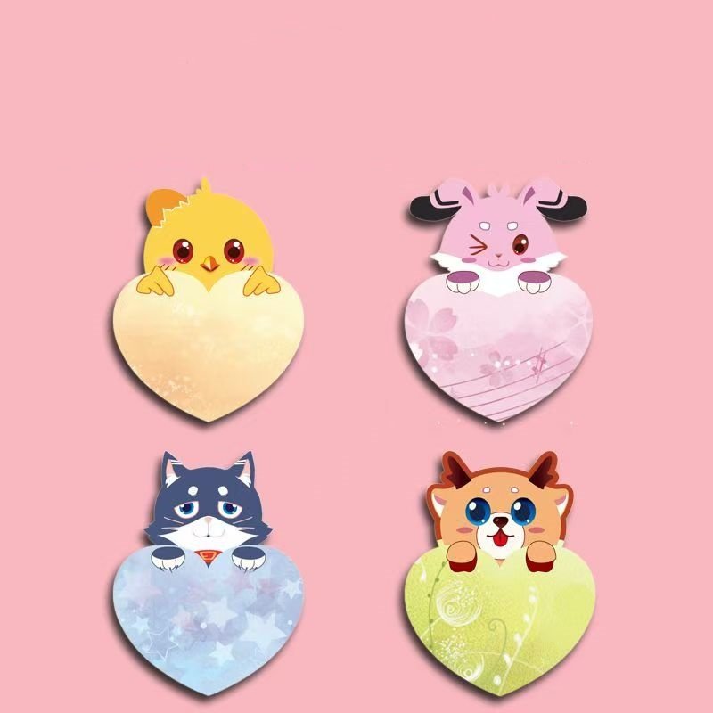 Lovely Animal Cartoon Design Writable Colorful Paper Sticky Note Memo Pad For Kids Home Working