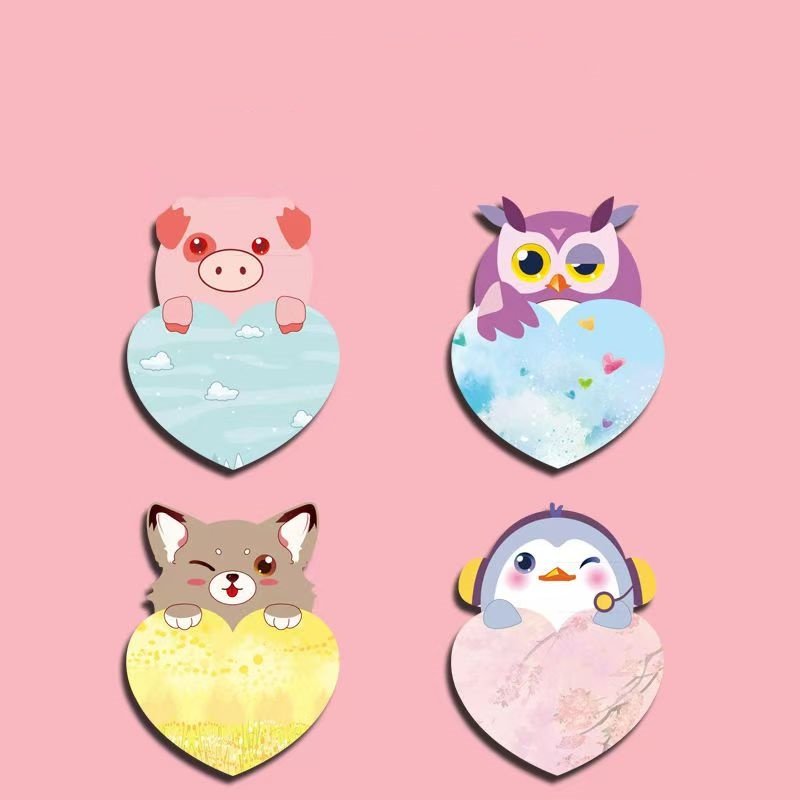 Lovely Animal Cartoon Design Writable Colorful Paper Sticky Note Memo Pad For Kids Home Working