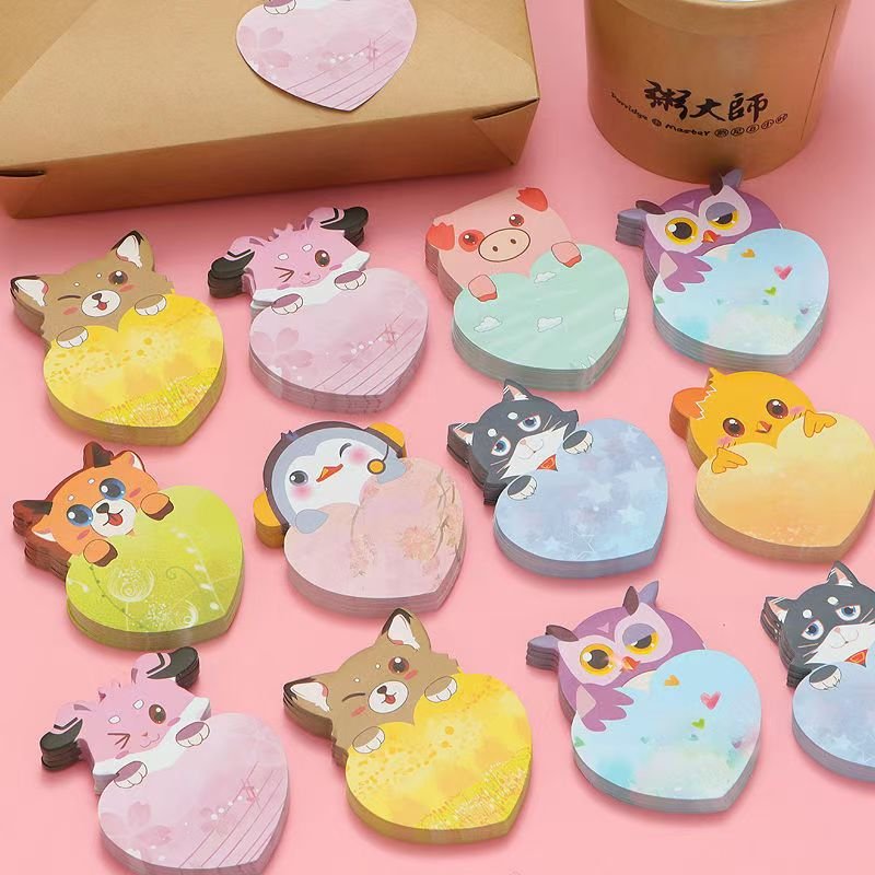 Lovely Animal Cartoon Design Writable Colorful Paper Sticky Note Memo Pad For Kids Home Working
