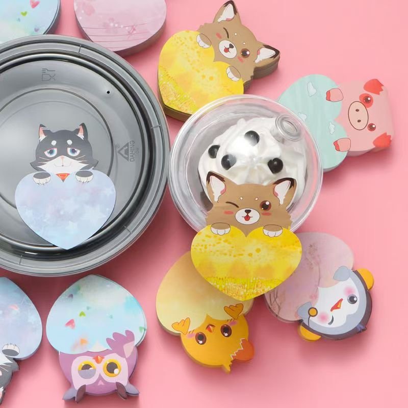 Lovely Animal Cartoon Design Writable Colorful Paper Sticky Note Memo Pad For Kids Home Working