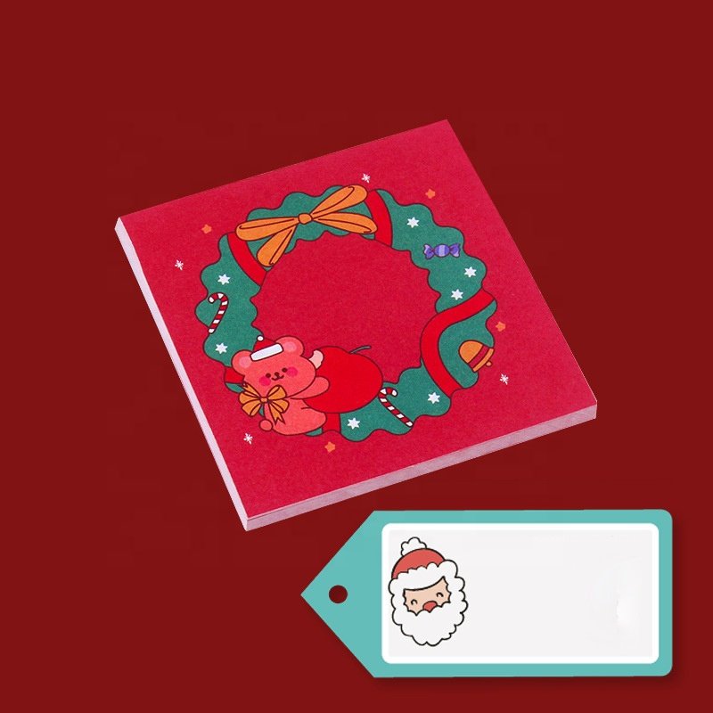 Cartoon Colored Paper Cute Exquisite Sticky Note Memopad Set Keep Smiling Kawaii Christmas Sticky Notes