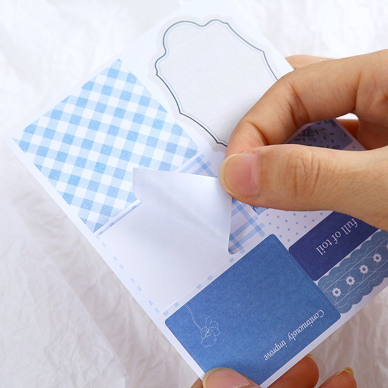 4 sheets/pack Soft Wind Sleep Ancient Simple Grid Message Convenience Post Material Pack Hand Post Stickers