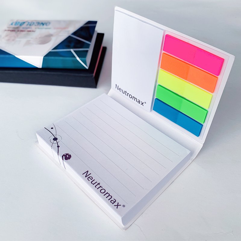Custom Logo Printed Cover Memo Pad Promotional Office Pocket Sticky Note Set Wholesale Stationery Tear-Off Sticky Notes