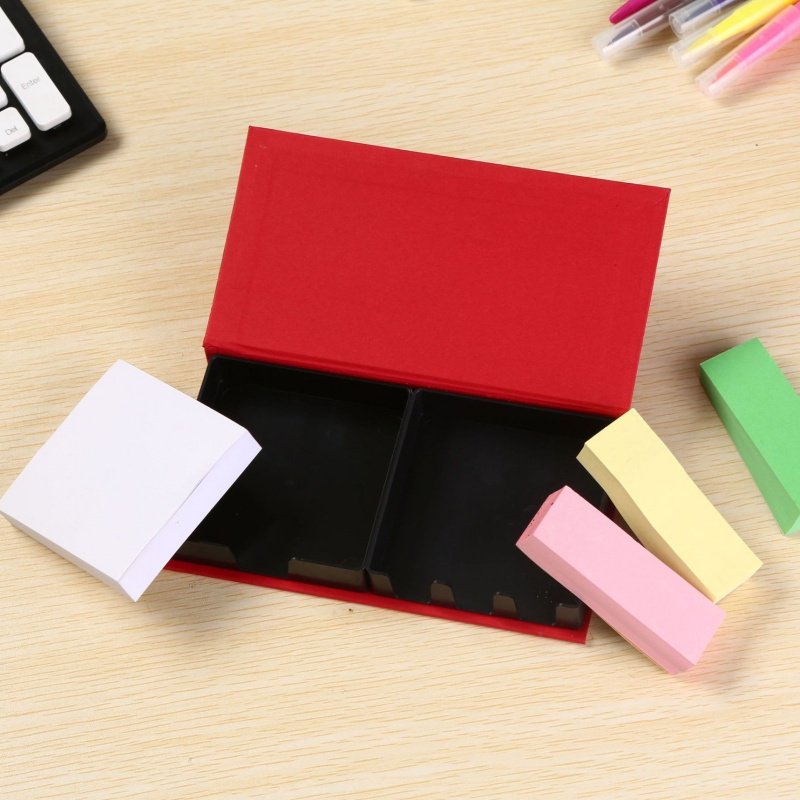 Wholesale Custom Corporate Logo Memo Box Leather Sticky Notes Set High-end Business Stationery Adhesive Sticky Notes