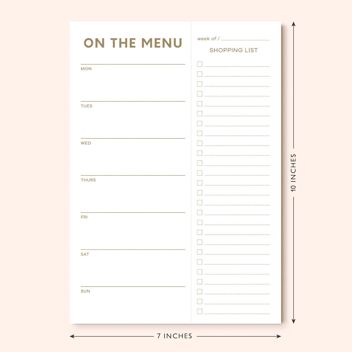 Meal Planning Pad with Tear Off Shopping List Plan Weekly Menu Food for Weight Loss or Dinner List for Family Magnetic Notepad