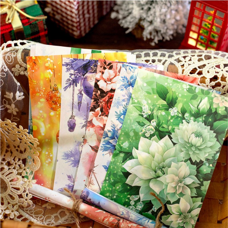 30pcs/pack Material Paper Christmas Book Series Handbook Material Decorative Collage Base Stickers Stickers Notes Messages