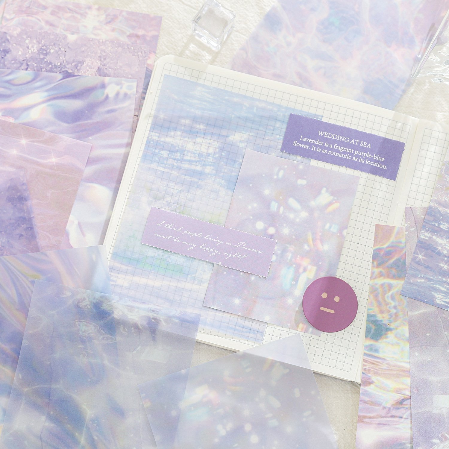 20pcs/pack of material paper water streamers series clear water ripples handbook decorative material