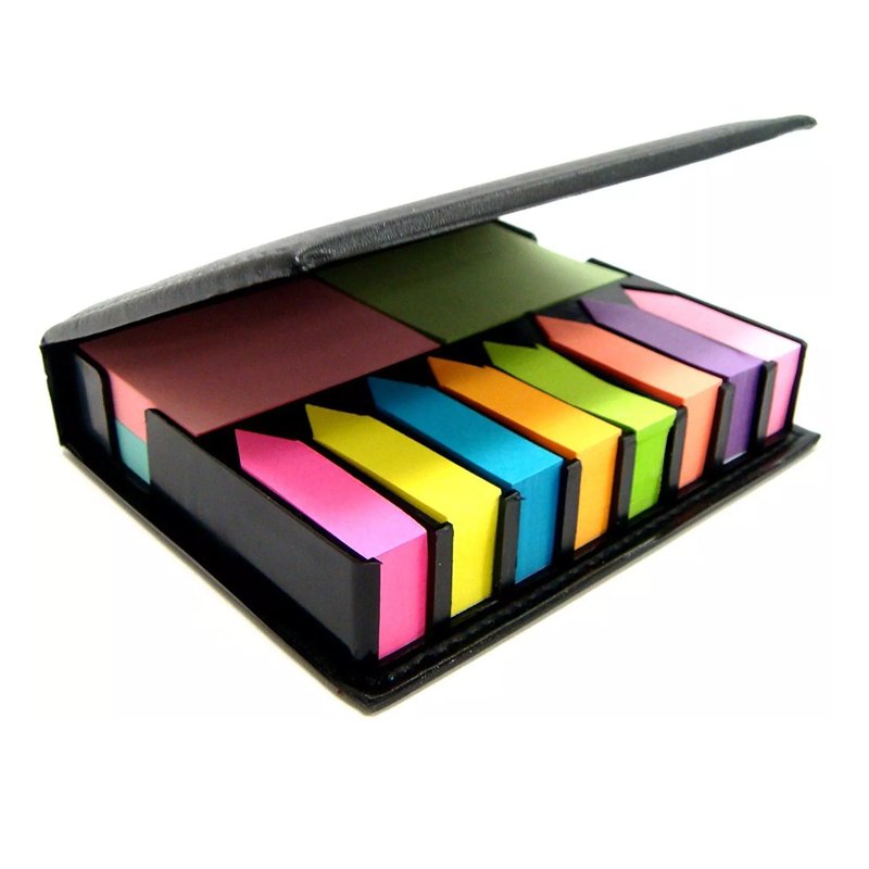 2024 Hot Sale Custom Promotion Rectangular PU Box Calendar Sticky Notes Personalized Sticky Notes Memo Arrow Index