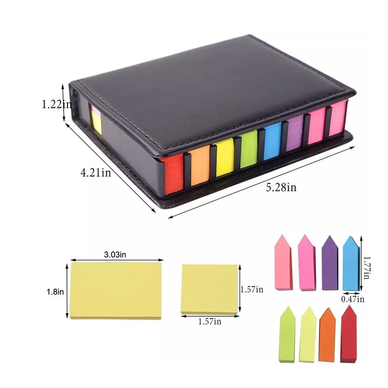 2024 Hot Sale Custom Promotion Rectangular PU Box Calendar Sticky Notes Personalized Sticky Notes Memo Arrow Index