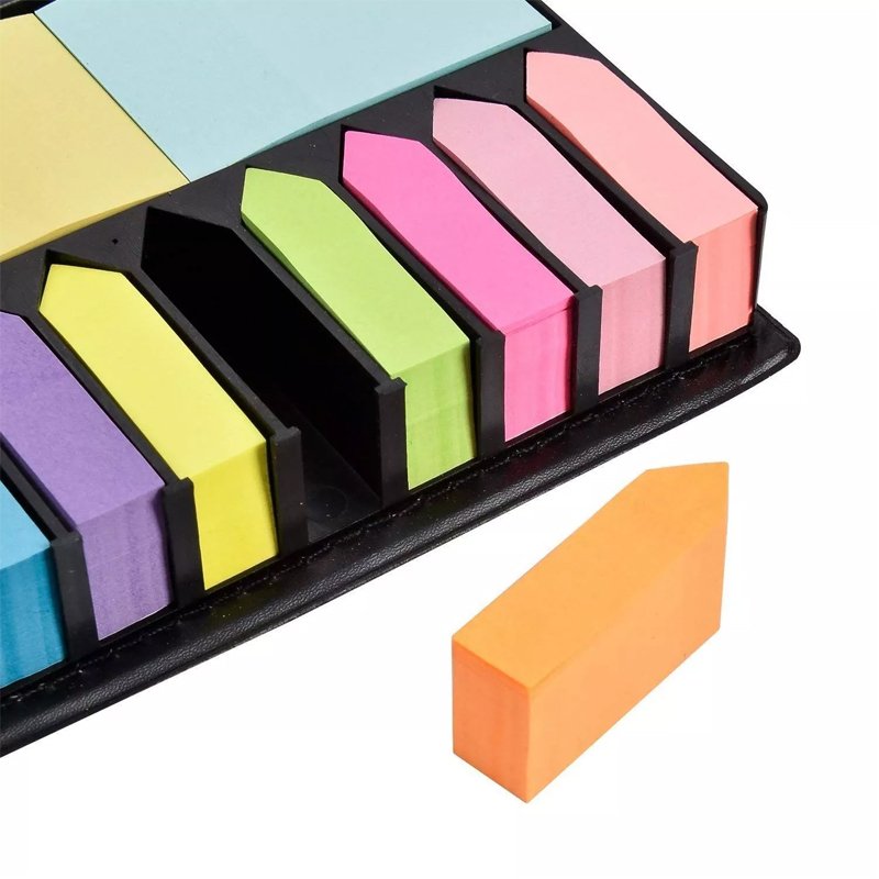 2024 Hot Sale Custom Promotion Rectangular PU Box Calendar Sticky Notes Personalized Sticky Notes Memo Arrow Index