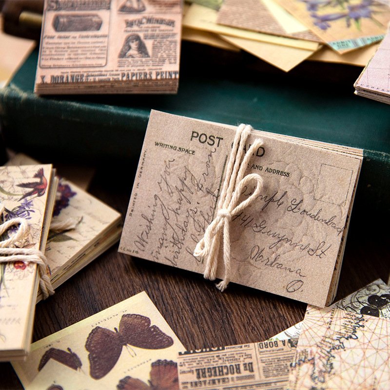50 Pieces Per Pack Material Paper Nostalgic Memory Series Retro Hand Account DIY Material Decoration Base 6 Options