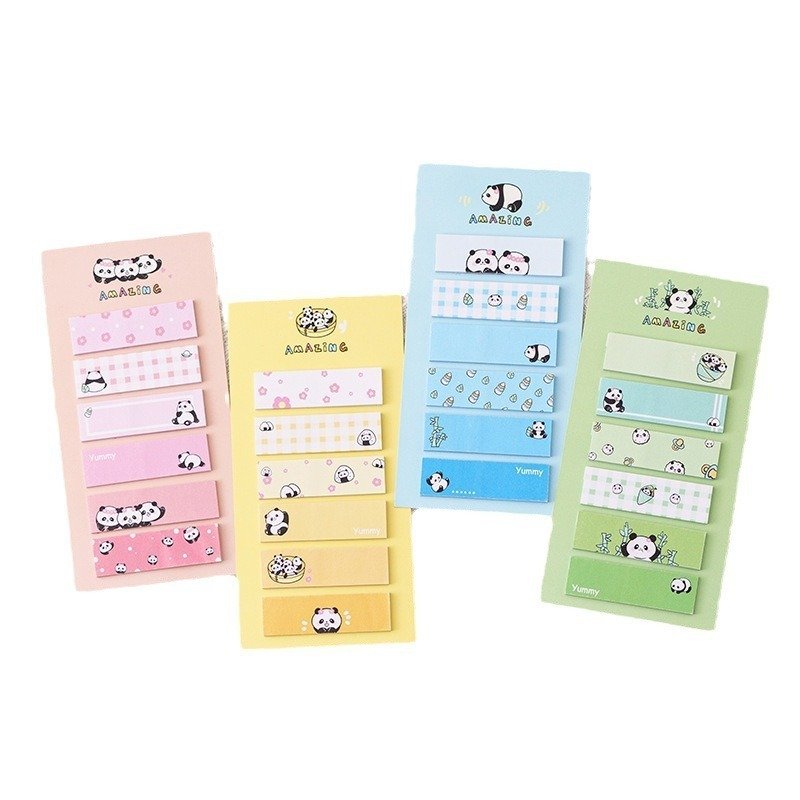 Student learning supplies, cute sticky notes, cartoon panda notes, message paper, sticky office notes, wholesale of notebooks