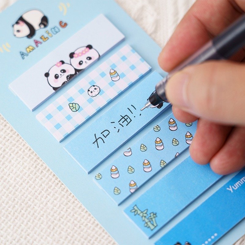 Student learning supplies, cute sticky notes, cartoon panda notes, message paper, sticky office notes, wholesale of notebooks