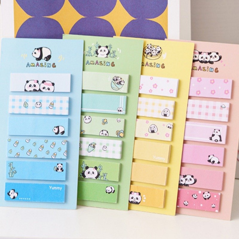 Student learning supplies, cute sticky notes, cartoon panda notes, message paper, sticky office notes, wholesale of notebooks