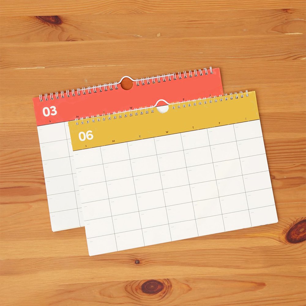 Wall Customised memo pad Calendar Undated 12 Month Wall & Desk Calendar -11.75 x 8 Spiral Hanging Wall Planner