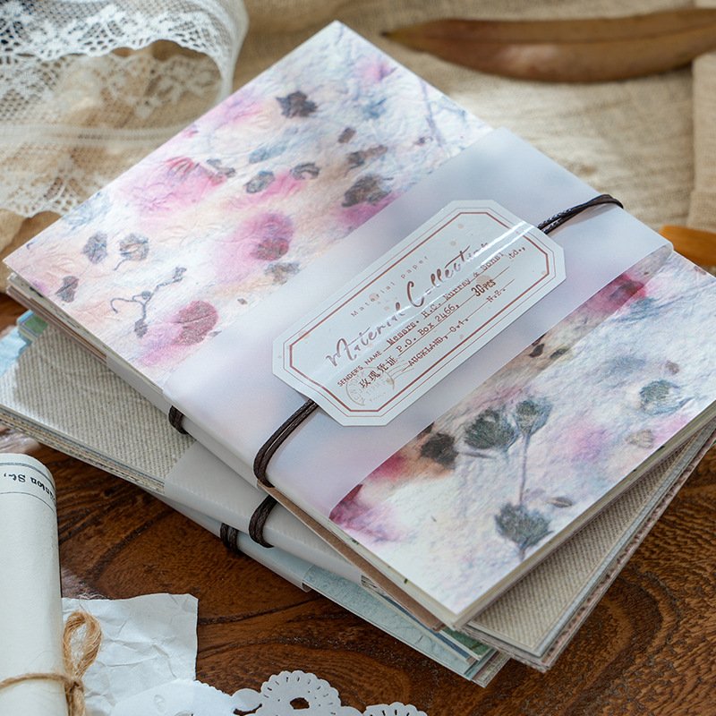 30pcs/pack Material paper as expected series embossed literary atmosphere handbook collage material