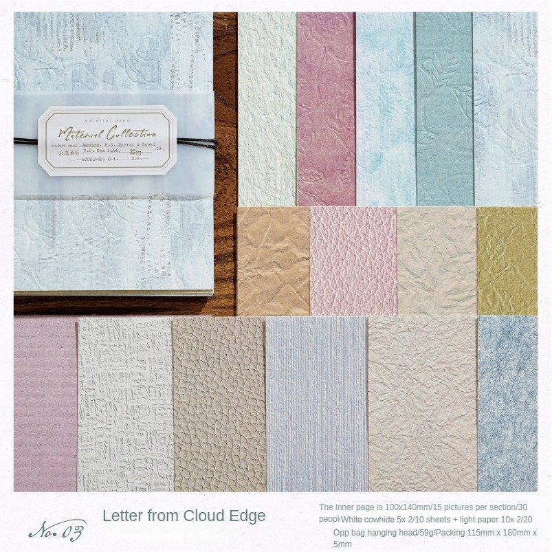30pcs/pack Material paper as expected series embossed literary atmosphere handbook collage material