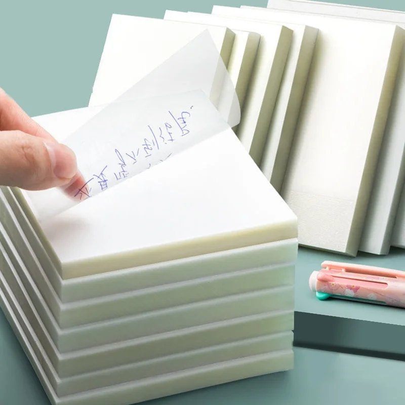 50 Sheets Transparent Sticky Notes Scrapes Stickers Note Pads Posted it Paper Clear Notepad School Stationery Office Supplies