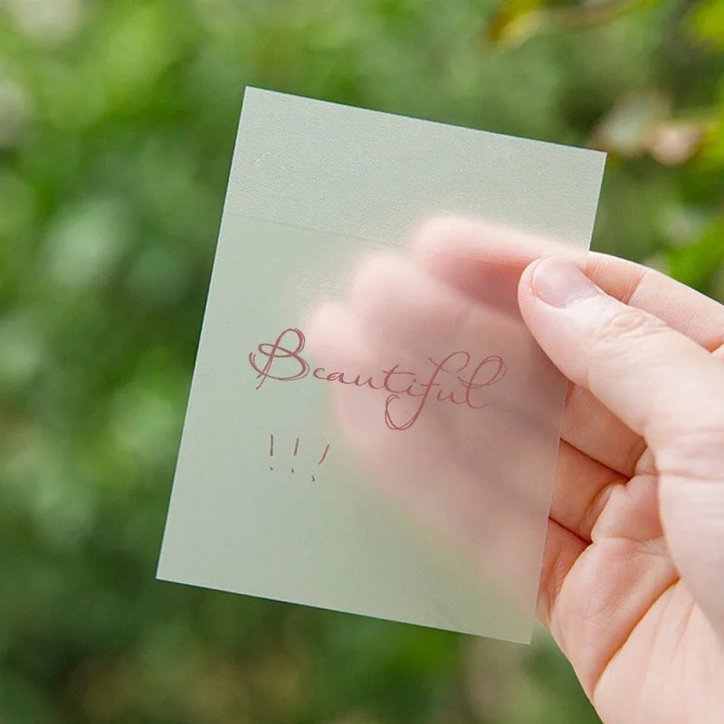 50 Sheets Transparent Sticky Notes Scrapes Stickers Note Pads Posted it Paper Clear Notepad School Stationery Office Supplies