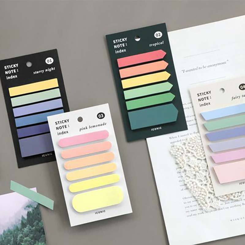 elfadhesive portable custom shape colour pet 50sheets promotional business memo pad