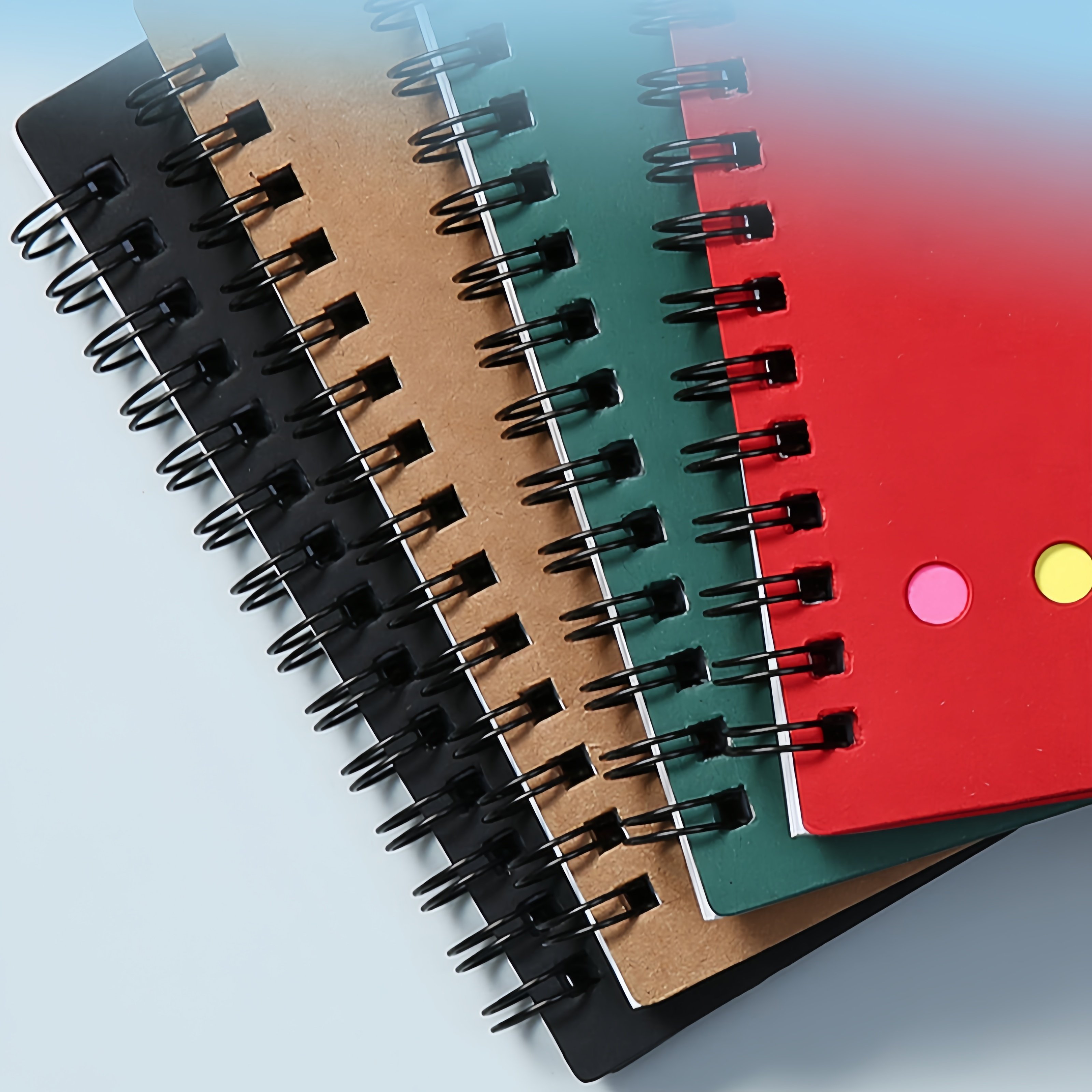 Custom Logo Spiral Notebook with Kraft Paper Cover Eco-Friendly Self-Adhesive Sticky Notes and Pen Promotional Notepad