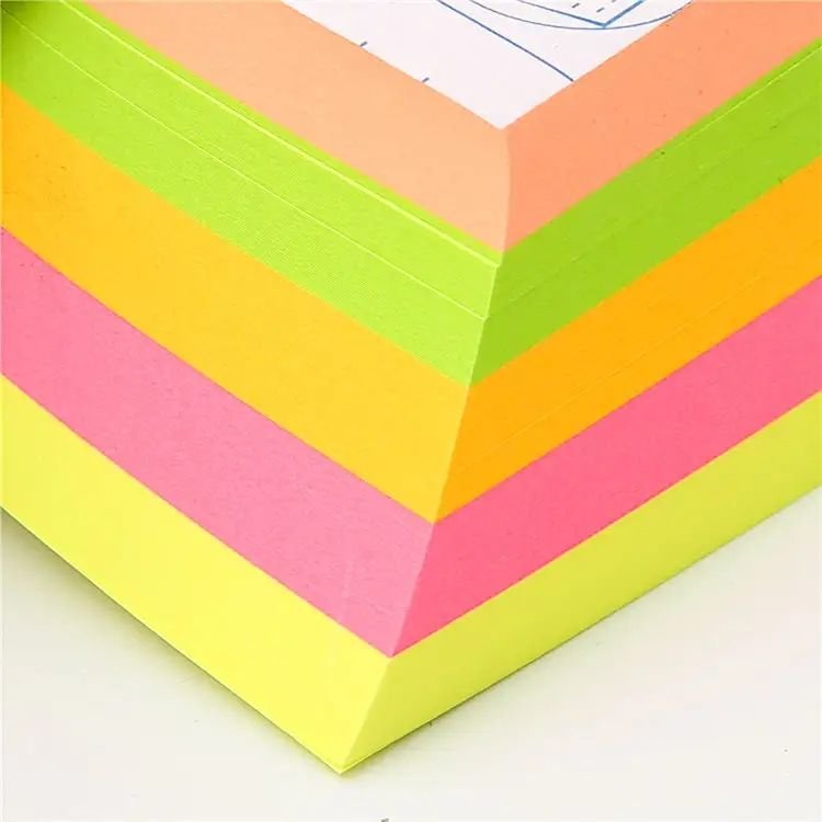 Colorful memo pad set promotional offset paper material memo pad table top custom lined sticky notes 4x6